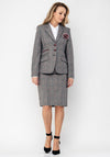 Christina Felix Wool Blend Check Blazer Jacket, Grey
