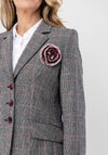 Christina Felix Wool Blend Check Blazer Jacket, Grey