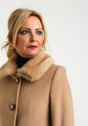Christina Felix Faux Fur Trim Wool Rich Coat, Camel