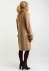 Christina Felix Faux Fur Trim Wool Rich Coat, Camel