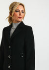 Christina Felix Faux Fur Cuff Wool Rich Coat, Black