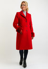 Christina Felix Faux Fur Cuff Wool Rich Coat, Red