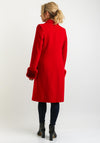 Christina Felix Faux Fur Cuff Wool Rich Coat, Red