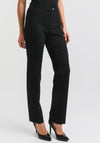 Christina Felix Straight Jersey Trousers, Black