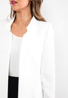 Christina Felix Swarovski Shoulder Mid Length Coat, White
