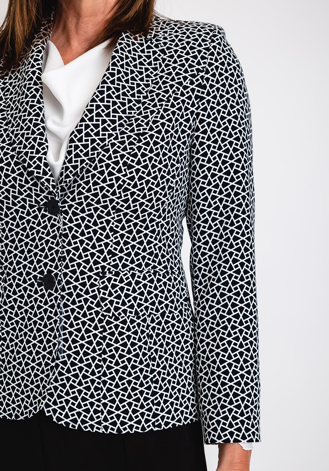 Christina Felix Abstract Print Blazer, Black & White