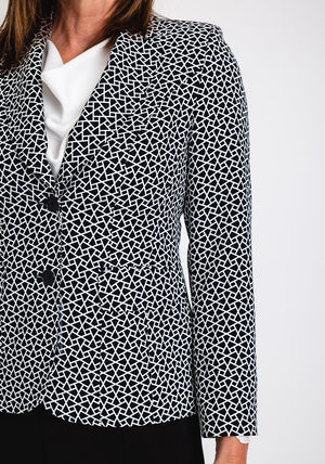 Christina Felix Abstract Print Blazer, Black & White