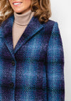 Christina Felix Boucle Wool Coat, Purple Multi