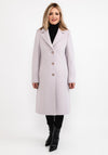 Christina Felix Lapel Collar Wool Long Coat, Mauve