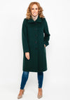 Christina Felix Peter Pan Collar Wool Long Coat, Forest Green