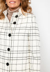 Christina Felix Check Wool Coat, White & Black