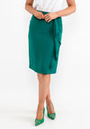 Christina Felix Ruffle Drape Pencil Skirt, Green