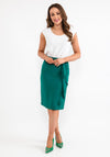 Christina Felix Ruffle Drape Pencil Skirt, Green