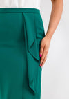 Christina Felix Ruffle Drape Pencil Skirt, Green