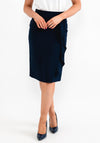 Christina Felix Ruffle Drape Pencil Skirt, Navy