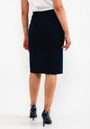 Christina Felix Ruffle Drape Pencil Skirt, Navy