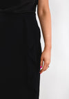 Christina Felix Ruffle Drape Pencil Skirt, Black