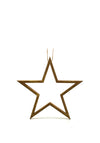 Kaemingk Set of Two Wooden Stars Hanging Decorations, Brown & Gold