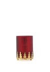 Coach House Glass Candle Holder, Red