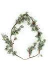 Verano Christmas Garland with Green Leaves and Red Berries