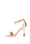 Zen Collection Metallic Square Toe Heeled Shoe, Gold