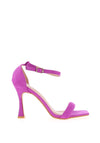 Zen Collection Faux Suede Square Toe Heeled Shoe, Purple
