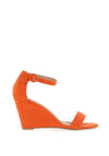Zen Collection Faux Suede Wedged Heel Shoe, Orange