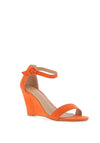 Zen Collection Faux Suede Wedged Heel Shoe, Orange
