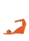 Zen Collection Faux Suede Wedged Heel Shoe, Orange