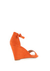 Zen Collection Faux Suede Wedged Heel Shoe, Orange