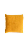Fullshire Feather Filled Velvet Cushion with Circle Detailing, Saffron
