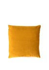 Fullshire Feather Filled Velvet Cushion with Circle Detailing, Saffron