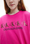 Calvin Klein Girls Cropped Foil Boxy T-Shirt, Pink