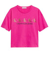 Calvin Klein Girls Cropped Foil Boxy T-Shirt, Pink