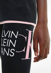 Calvin Klein Girls Hybrid Logo Leggings, Black
