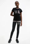 Calvin Klein Girls Hybrid Logo Slim T-Shirt, Black