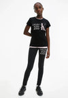 Calvin Klein Girls Hybrid Logo Slim T-Shirt, Black