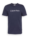 Calvin Klein Raised Striped Logo T-Shirt, Navy