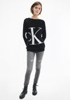 Calvin Klein Knitted Cotton Logo Jumper, Black