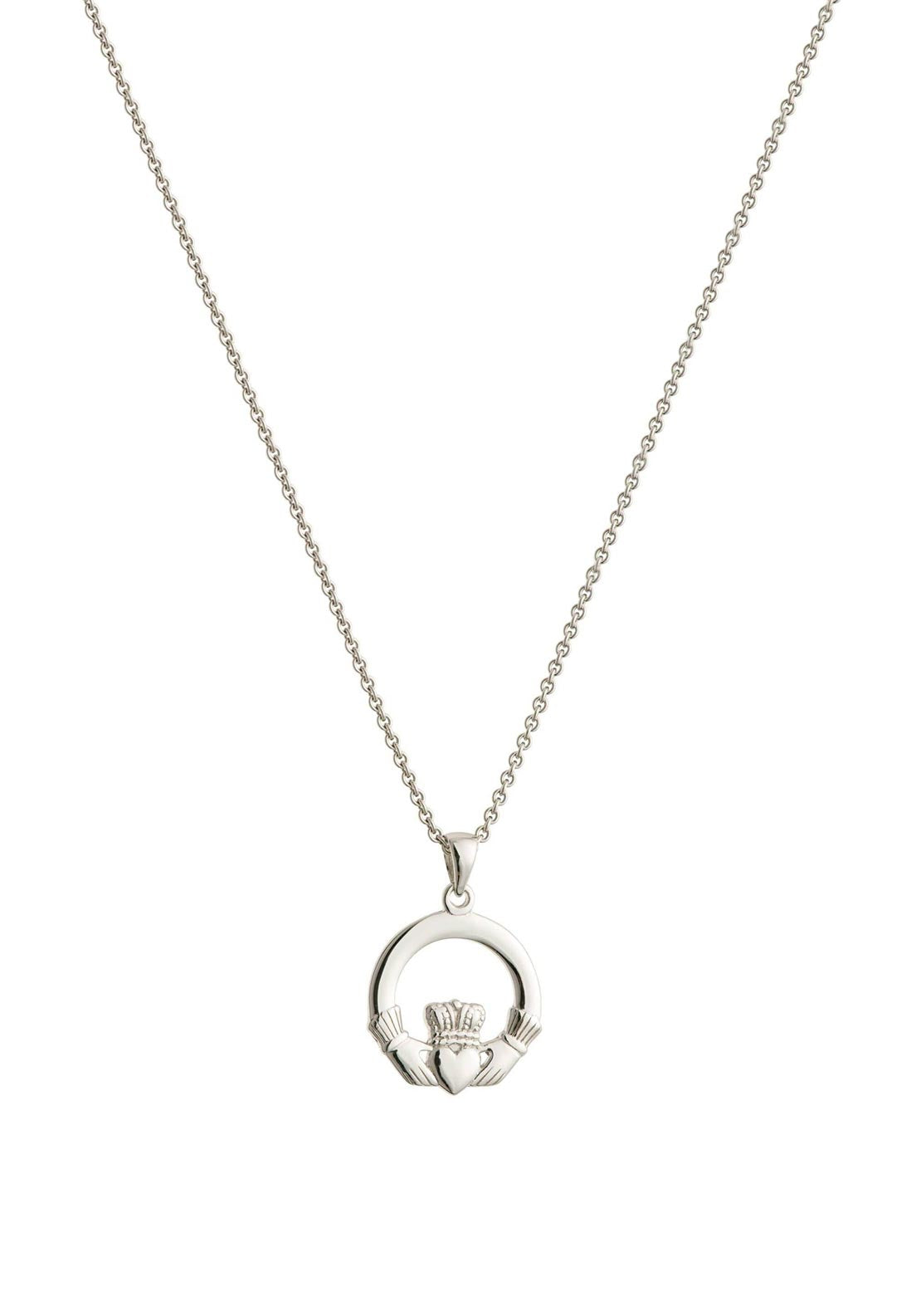 Galway Crystal Claddagh Pendant, Sterling Silver