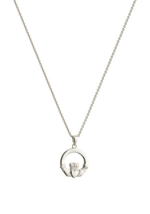 Galway Crystal Claddagh Pendant, Sterling Silver