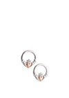 Galway Crystal Claddagh Earrings, Silver & Rose Gold