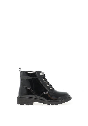 Clarks Astrol Lace Toddler Girls Patent Boots, Black
