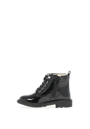 Clarks Astrol Lace Toddler Girls Patent Boots, Black
