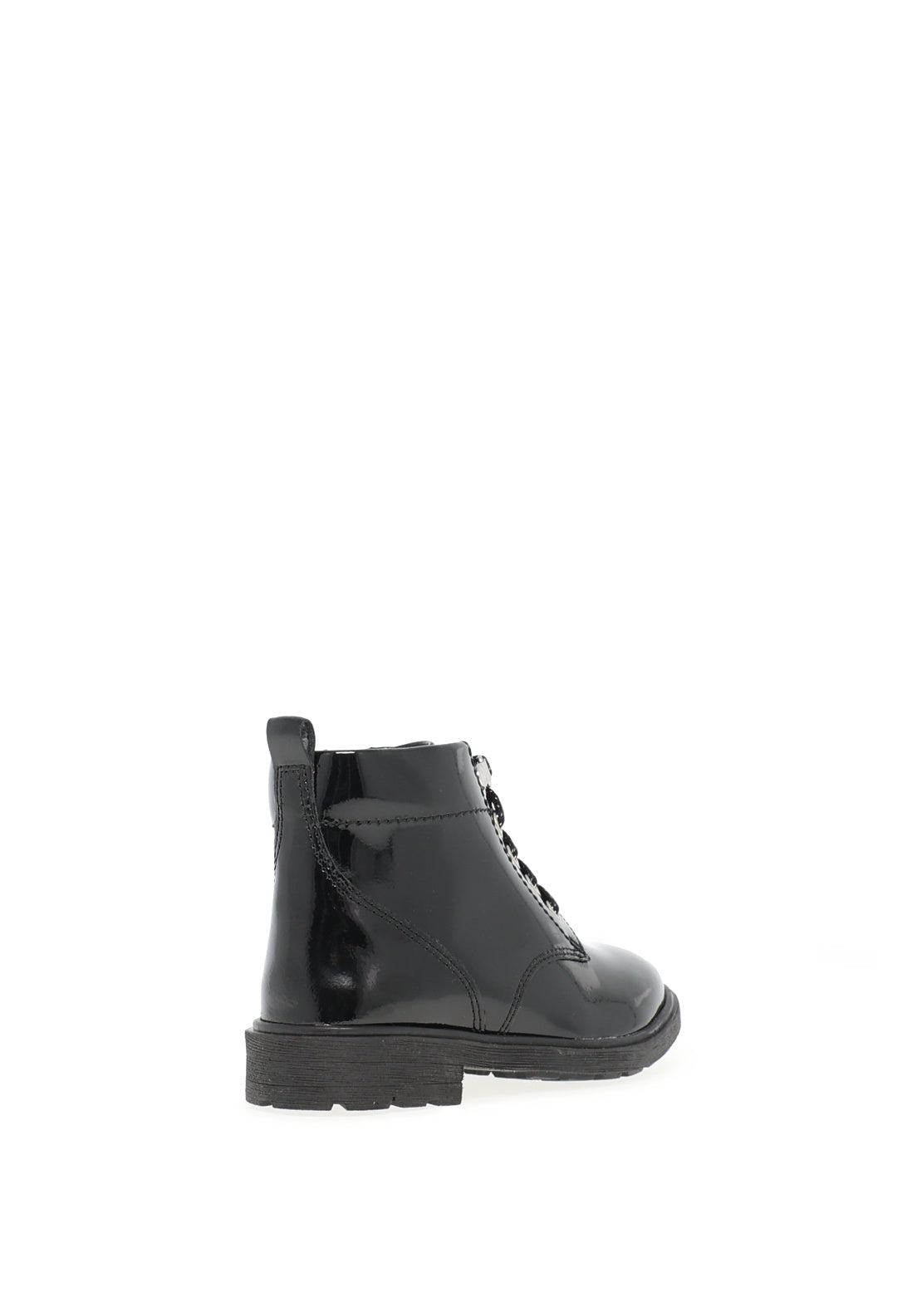 Clarks Astrol Lace Toddler Girls Patent Boots, Black