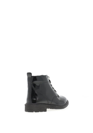 Clarks Astrol Lace Toddler Girls Patent Boots, Black