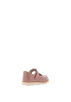 Clarks Girls Crown Teen Patent T-Bar Shoe, Dusty Pink