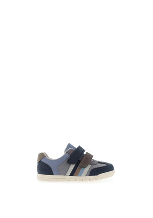 Clarks Den Stripe Toddler Boys Leather Trainers, Navy
