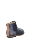 Clarks Girls Drew Fun Glitter Leather Boots, Navy
