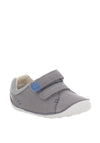 Clarks Baby Boys Tiny Toby Leather Pre-Walking Shoes, Grey